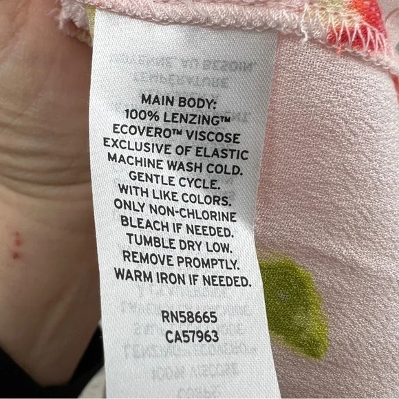 BP. Babydoll Shirred Pink Floral Smocked Short Sleeve Peplum Crop Top Multicolor - Picture 9 of 13